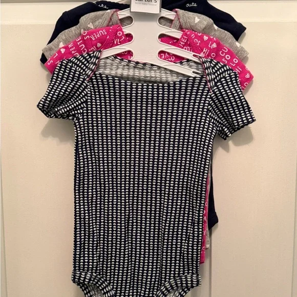 NWT set of 4 CARTER’S ONSIES. Baby Size 9 months Brand New still on hangers NEW - Picture 7 of 12